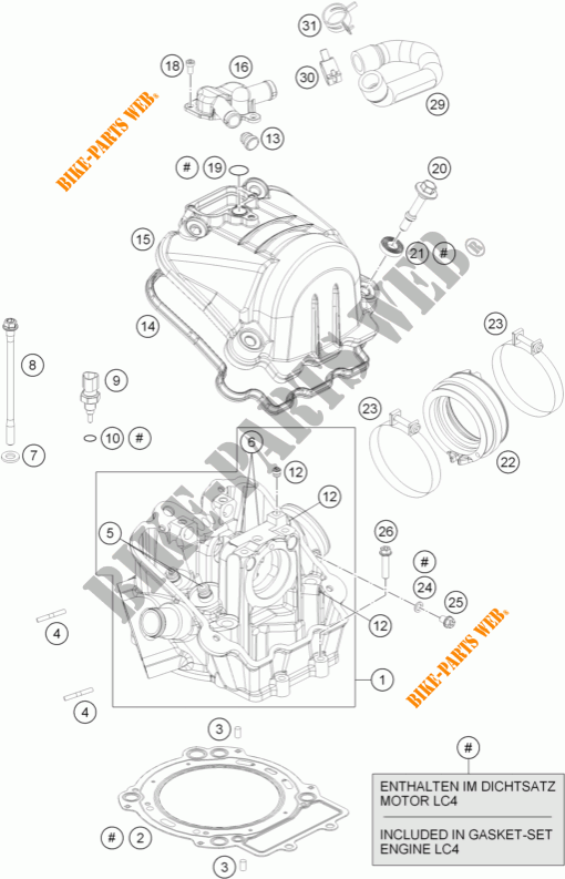 TESTA CILINDRO per KTM 690 ENDURO R ABS 2014